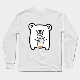 Baby Polar Bear Loves Boba Tea! Long Sleeve T-Shirt